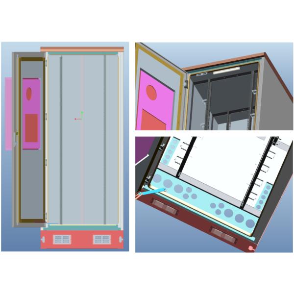 Sun Proof IP55 Outdoor Telecom Cabinet 42U Insulated Powder Coating