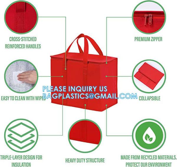 Premium Food Warmer Bag For Uber Eats And Doordash, Grocery Bags Hot Bags, Insulated Food Delivery Bags