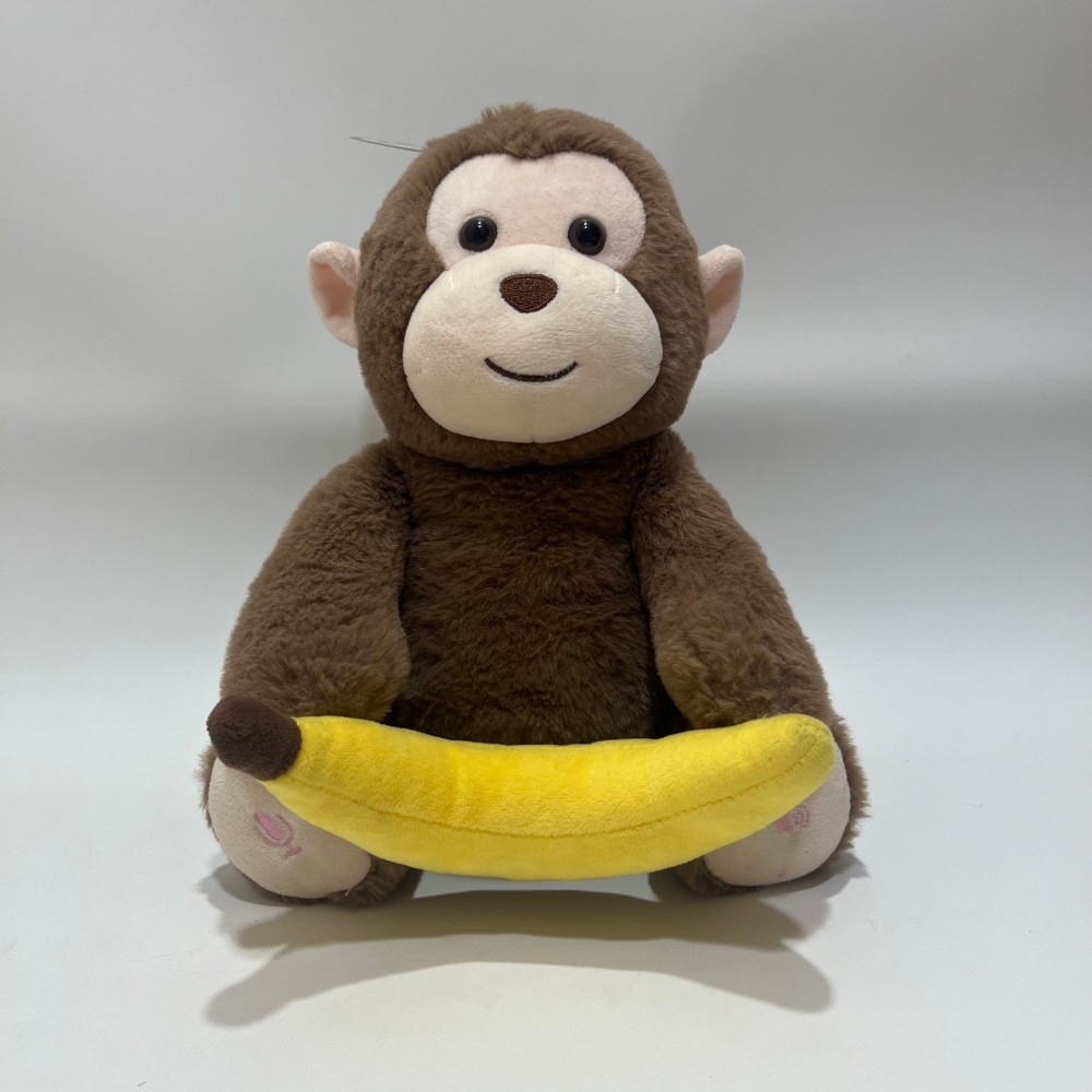 Interactive Peek-a-Boo Monkey Plush Toy with Recording and Singing Functions