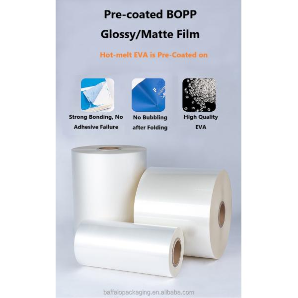 27 Micron BOPP Thermal Lamination Film Matt Thermal Lamination Film Dry Laminating by Korea Eva Plastic Glue