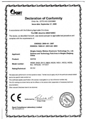 Ningbo Haishu Weidun Electronic Technology CO.,... Certificaciones