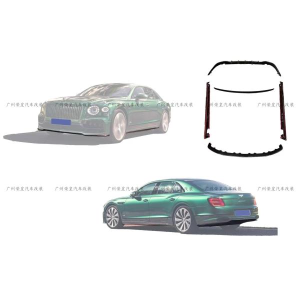 Flying Spur Bentley Body Kit W12 Style Carbon Fiber Lip Kit 2019 Diffuser Spoiler Side Skirt