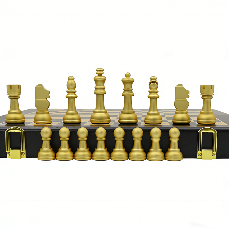 Foldable International Chess Set with Lightweight Aluminum Alloy Pieces and Customized Logo for Travel & Home Decoration