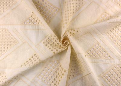 Allover Embroidered Eyelet Cotton Lace Fabric For Wedding Dresses With Hollowed Circle