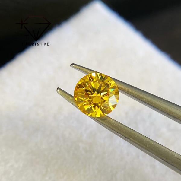 LuxuryShine VVS2/VS1 Lab Grown Diamond Fancy Vivid Yellow Rund Shape Loose Diamonds With IGI Certificate Customized jewelry