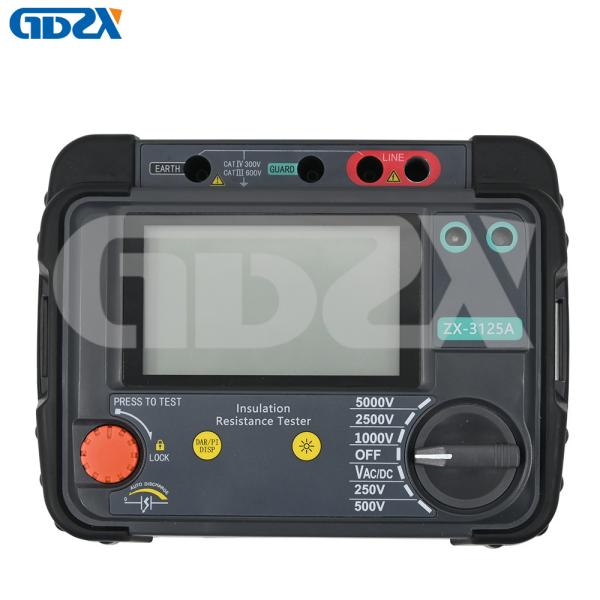 ZX-3125A Teste de isolamento Megger de alta tensão 5KV Teste de resistência ao isolamento 1T Ohm
