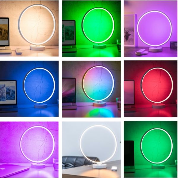 Dimmable LED Table Lamp with 2700K Warm White Light and Remote Control for Mood Lighting