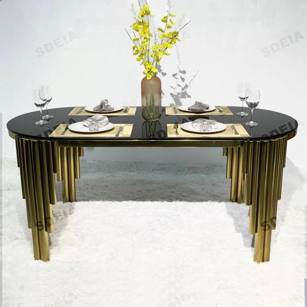 Легкий роскошный из нержавеющей стали Мраморный отель Банкетный зал Столик