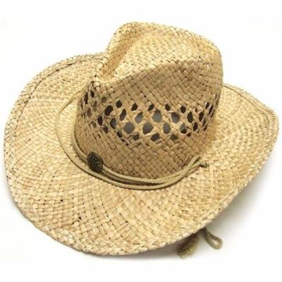 Summer Unisex Woven Straw Cowboy Hats With Fedora Band Outdoor Protecting