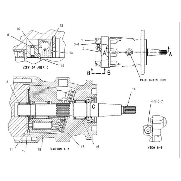 Belparts Excavator Spare Parts Special Fan Pump E825G 74315RAA 129-2413 Fan Motor