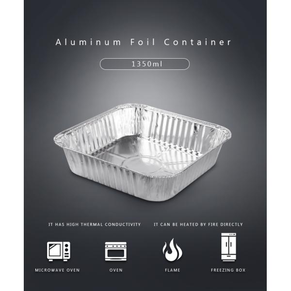 Customized Request Accepted 1350ml Disposable Aluminum Foil Container for Food Packaging
