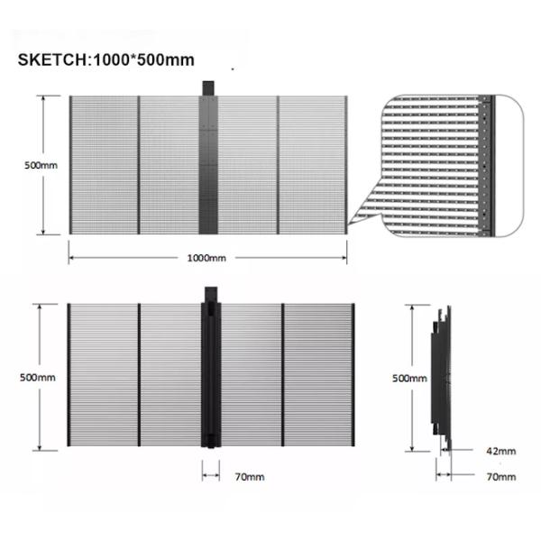Внутреннее стекло Прозрачный светодиодный дисплей P3.91-7.8 HD Внешний
