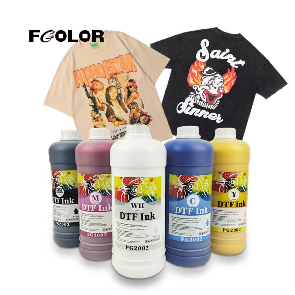 FCOLOR DTF Ink New PET Heat Transfer Film Pigment Dtf Ink for Epson DX5 XP600 L1800 L805 8550 DTG Textile Printer