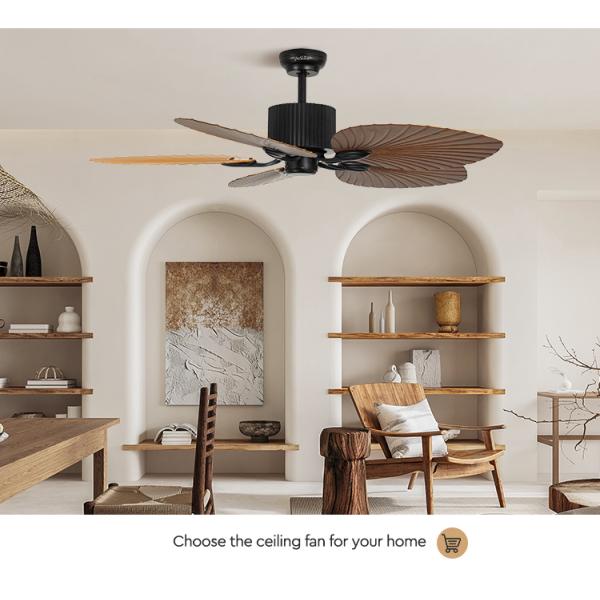 ceiling fan Низкий уровень шума декоративный тропический большой воздушный поток энергосберегающий 5 лепестков потолочный вентилятор