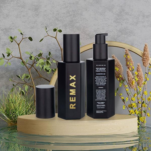 50 мл Мороженное стекло стекло косметическая упаковка лосьон переработанные шестиугольные косметические бутылки стекло