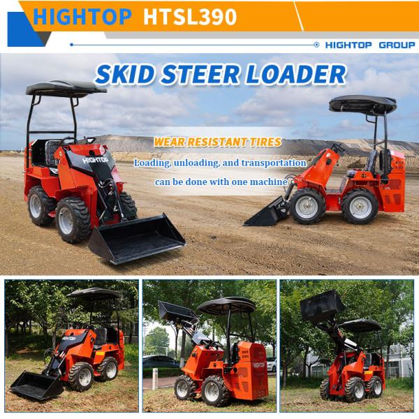 HTSL390 Mini Slid Steer Loader con altura máxima de trabajo 2398 mm