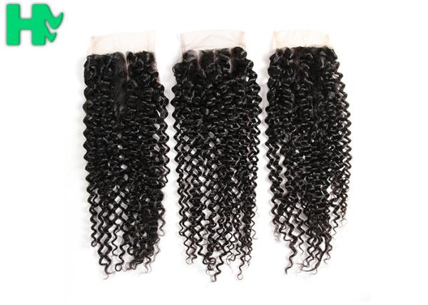 8’’ - 20’’Unprocessed Human Hair Closure Kinky Curly Bleached Knots