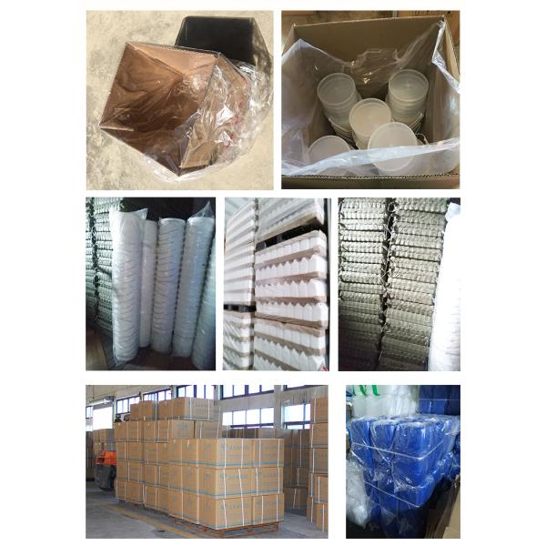 Поставленная круглая пластиковая ведра объемом 4 л для упаковки химической жидкости и образца