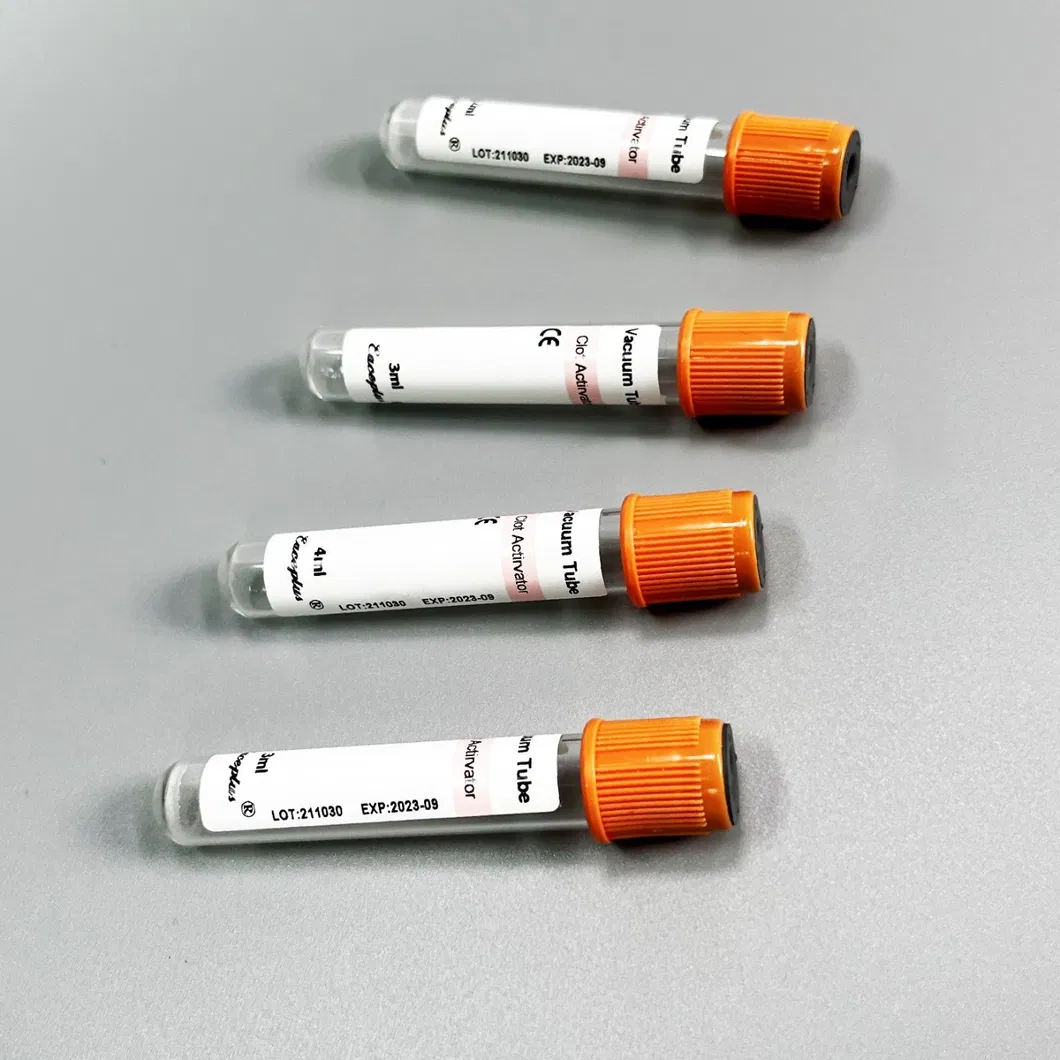 Siny Vacuum Blood Tube Orange Cap Clot Activator Blood Collection Coagulation Tubes with CE