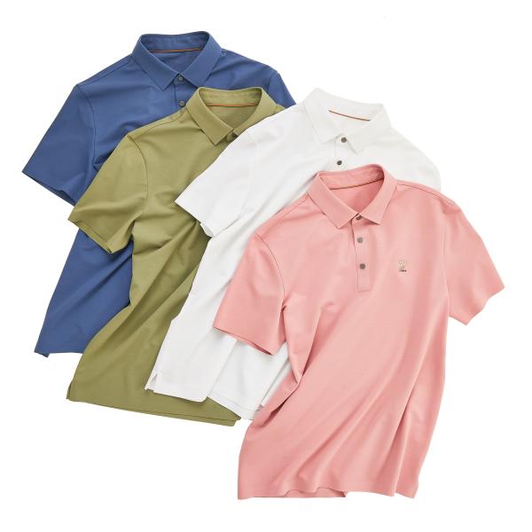 Pink Custom Polo Shirts 170-210Grams With Embroidered Seamless Design