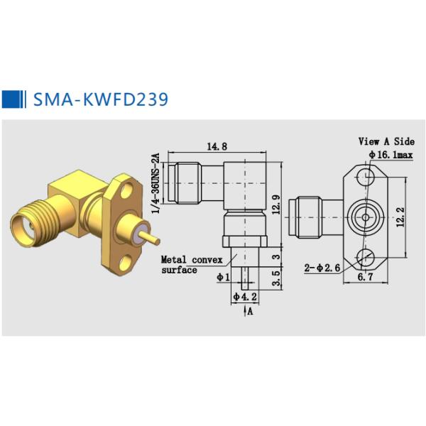 Antenna Flange Panel Mount SMA RF Connector with Right Angle