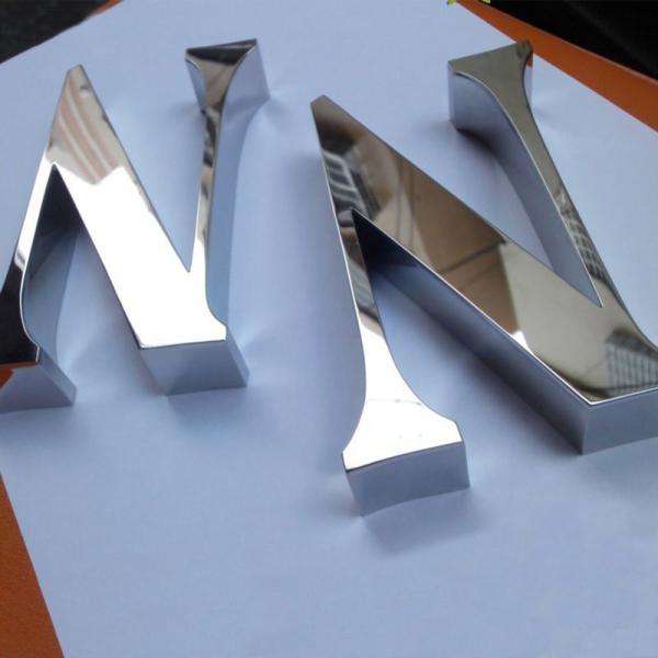 Waterproof 3D Metal Letters Mirror Finished 304 Stainless Steel