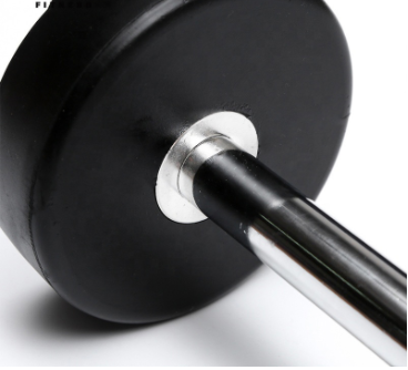 Oem Logo 20kg Fixed Rubber Barbell Power Training Fitness Equipment Free Weights