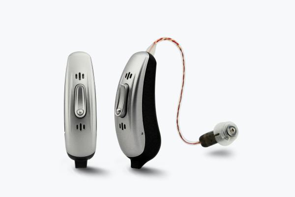 Gray BTE Hearing Aids With Bluetooth Vigor 402 Digital Hearing Amplifier