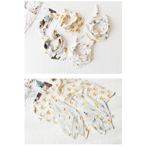 Muslin Baby Drool Towel Mouth Towel 100% Cotton Cartoon Printed 8 Layers Gauze