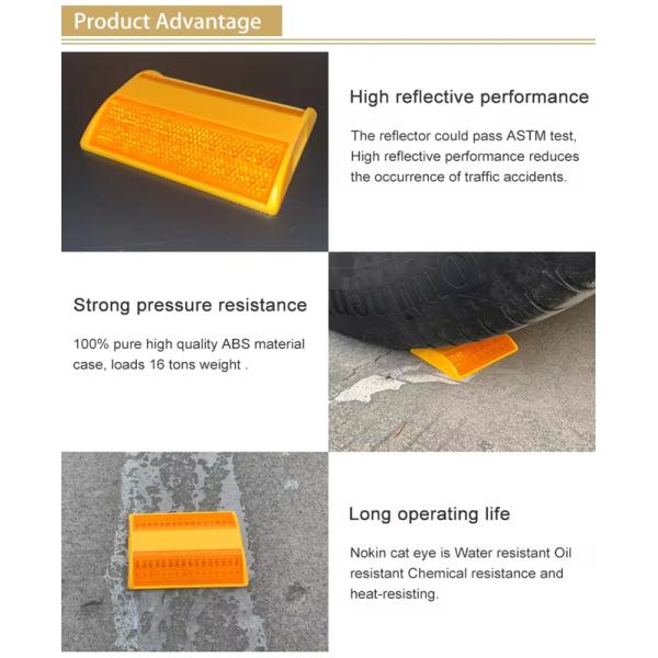 ABS Cat Eyes Plastic Road Reflectors , Reflective Road Markers Red White Green Blue