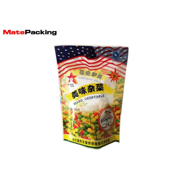 Heat Sealing Stand Up Barrier Pouches 350g Mixed Vegetable Food Packaging