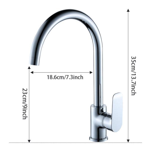 Robinet en céramique de cuisine de bec de pivot du robinet de mélangeur d'évier de cuisine de cartouche 360