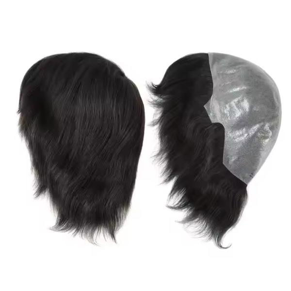 6 Full Head Hair Wig for Men Super Thin Skin Indian Men Hair Toupee Wig