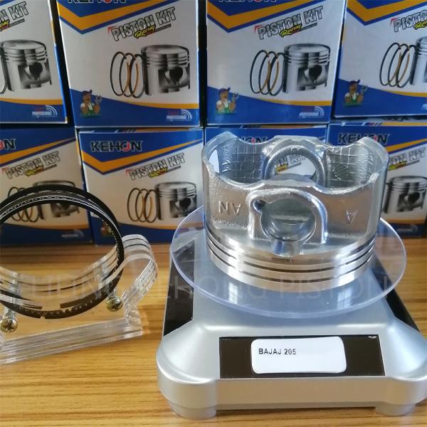Silver BAJAJ205 Motorcycle Engine Piston , 61mm CLY DIA Piston And Rings
