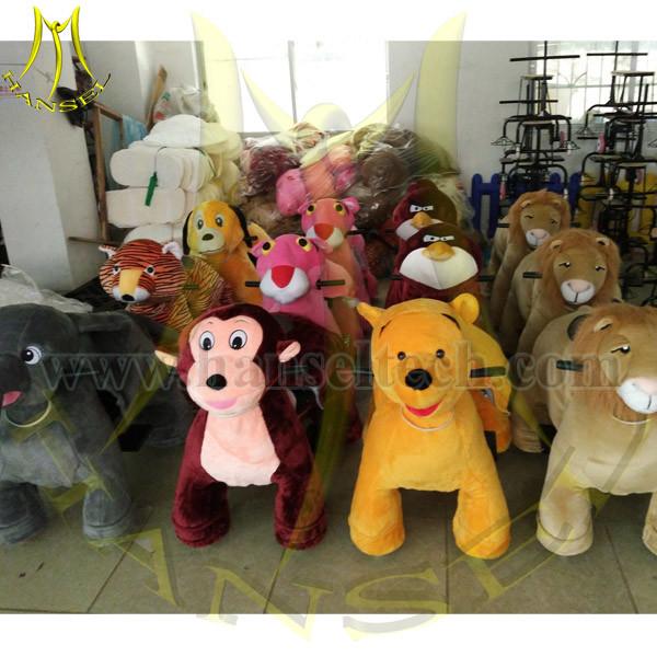 Hansel 2016 high quality mechanical shopping mall animal ride 12v ride on car plush horse ride-on