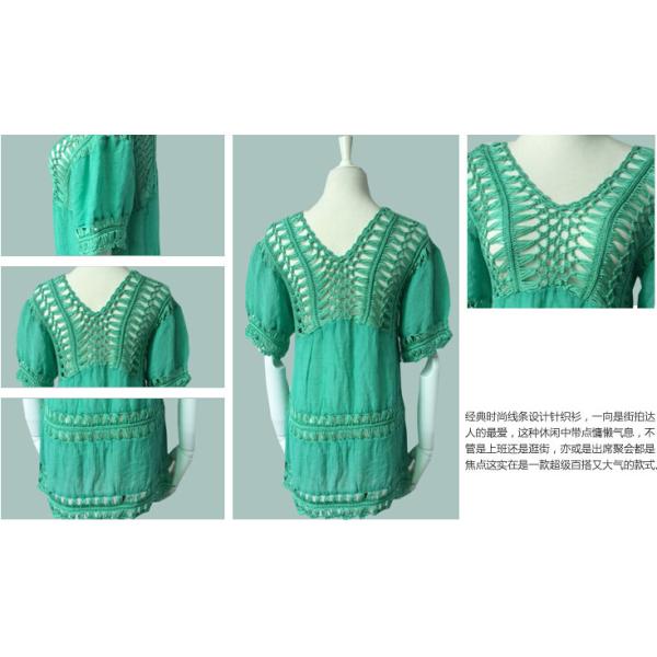 Blouse Shirts Women Emboridery Long Sleeve Crochet Tops Lace Blusas De Renda Camisa Femini