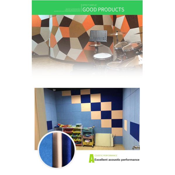 40 мм толщины высокая плотность питомцев полиэстерные акустические панели из волокна для управления звуком