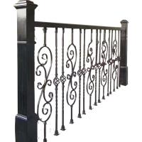 Puertas modernas de metal negro para el exterior Escaleras residenciales Barandillas Balaustradas Revestimiento en polvo