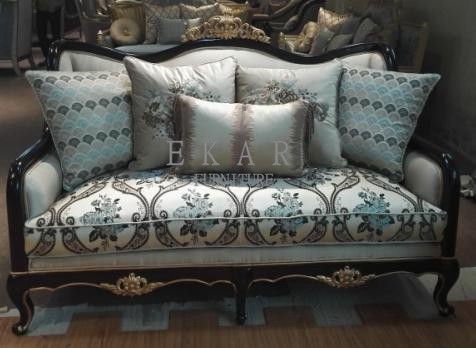 Upholstery Antique Fabric White Sofa Set
