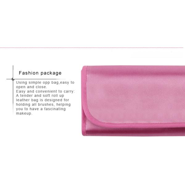 11 Pcs Synthetic Hair Red Natural Makeup Brush Set With Aluminum Ferrule