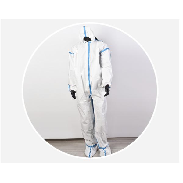 Chemical Industrial Workers Clothing Taped Seam Microporous Coverall with 3 Piece Hood