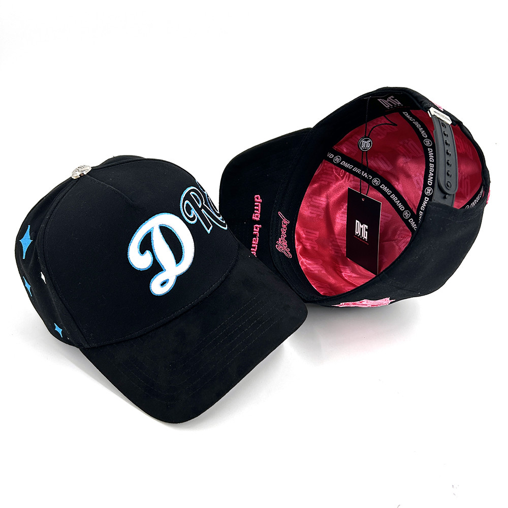 Suede Baseball Caps 5 Panel 3D Embroidery