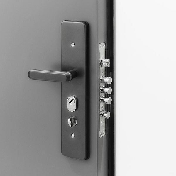 Residential Exterior Iron Entry Doors Visible Invisible Hinges Single Entry Door