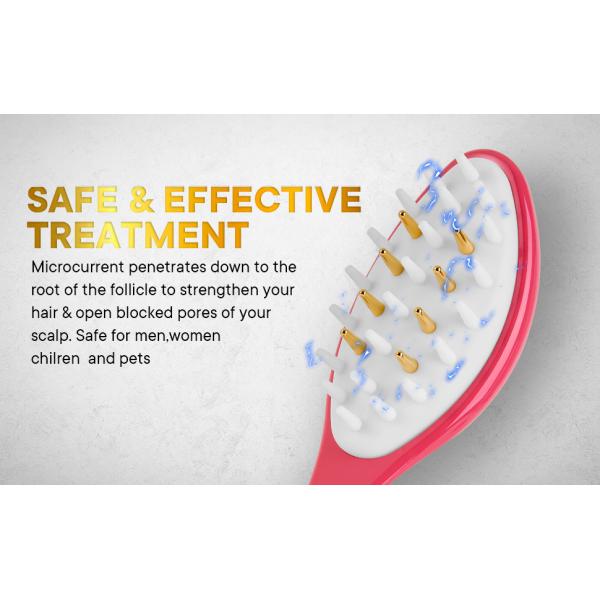 650nm Red Light Therapy Hair Brush EMS LED Hair Brush With 8 Gold Teeth