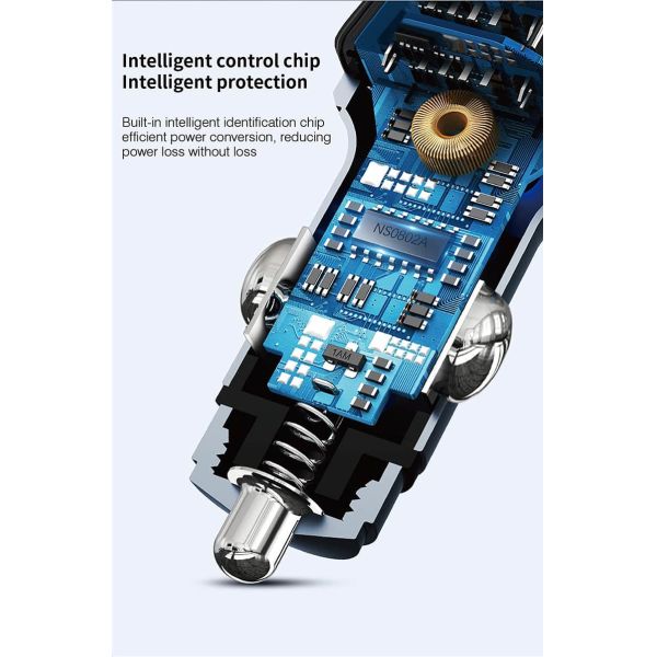 18W Fast Charging Car FM Transmitter Bluetooth With 7 Color LED Atmosphere Light