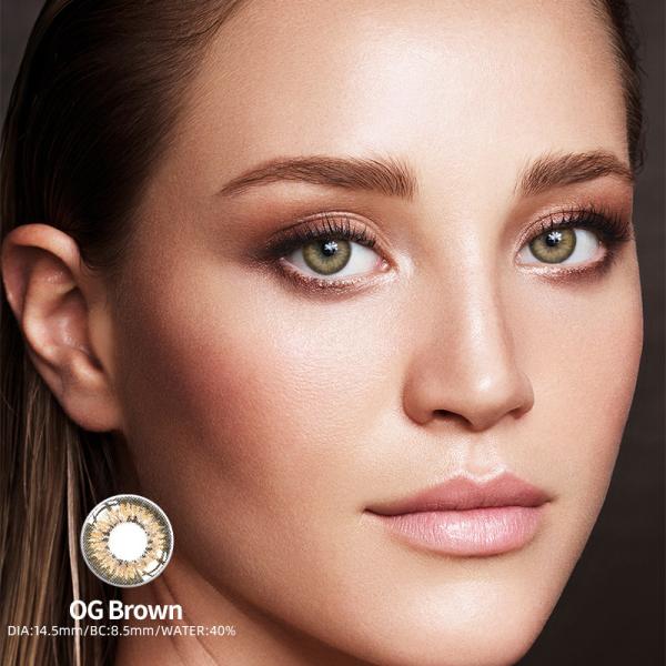 Odm Colored Moonlight Brown Colored Contacts Lenses For Dark Eye