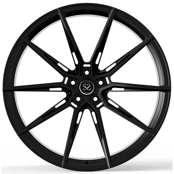 21x9.5 and 21x11 Piano Black Custom 1-PC forged Rims with 5x130 bolt pattern for Porsche