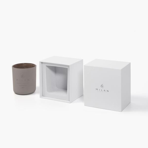 Custom Luxury Candle Box Packaging with Rigid Lid White Matte Empty Cup and Sponge Liner Aromatherapy Gift Box