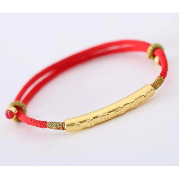 Tibetan Buddhist Mystical Bracelet Handmade Mani Mantra Lucky Red String Bracelet