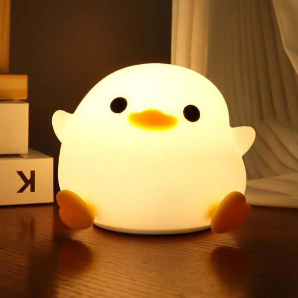 Утка Ночной Свет Для Детей Милая Утка Лампа Перезаряжаемая Снижаемая Ночной Свет Силикон LED Кровать Лампа Детский Ночной Свет